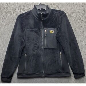 Mountain Hardwear Monkey Fleece Jacket Women L Black Polartec Thermal Pro Zip Up